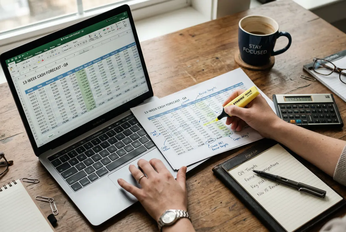 Hands-on cash flow review and financial planning session with a fractional CFO in Monterey, California
